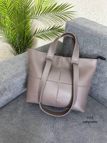 Велика жіноча сумка-шопер екошкіра плетіння Чорна