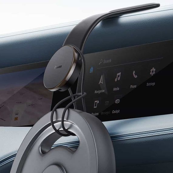 Автодержатель Baseus C02 Pro Series Magnetic Wireless Charging Car Mount Cluster (C40156000111-00) Black | Зображення 6