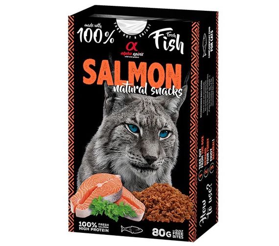 Лакомство для котов с лососем Alpha Spirit Salmon Natural Cat, 80 гр