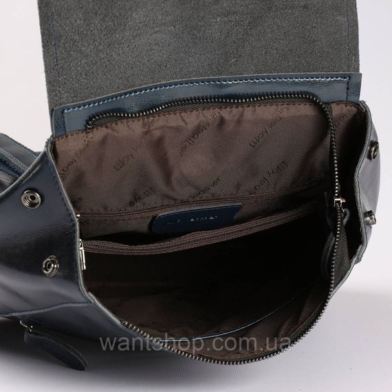 Темно-синій жіночий рюкзак-сумка з натуральної шкіри Tiding Bag - 13286 | Зображення 9