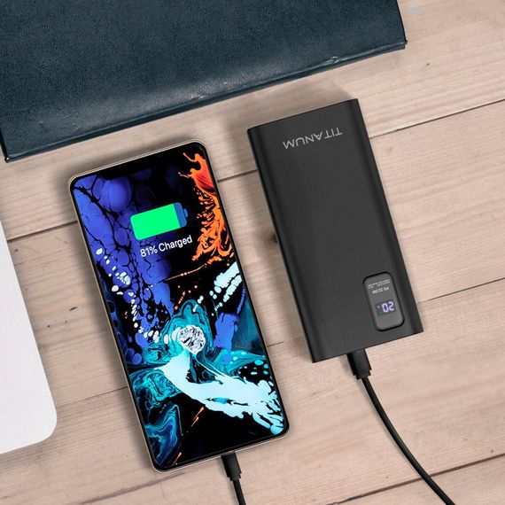 Повербанк с быстрой зарядкой TITANUM TPB-727S-B 20000mAh 22.5W Li-Pol Type-C Black | Зображення 4