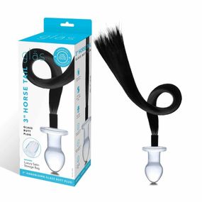Анальна пробка Glass Horse Tail із хвостиком, скляна sexstyle