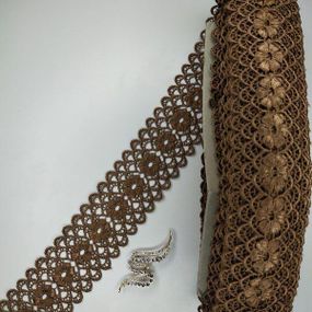 Кружево макраме  6,5см (20м) Цвет - Коричневый (08-Y11560-4)