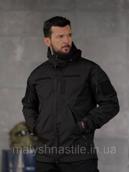 Демисезонная тактическая куртка софтшел  lion  black   ВТ5053 | Зображення 1