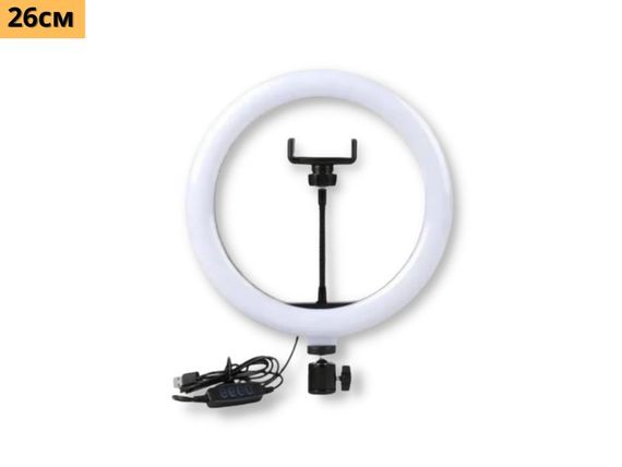 Кольцевая LED лампа для съемки с держателем телефона XPRO MJ-26 USB 26cm (AM-2421) | Зображення 1