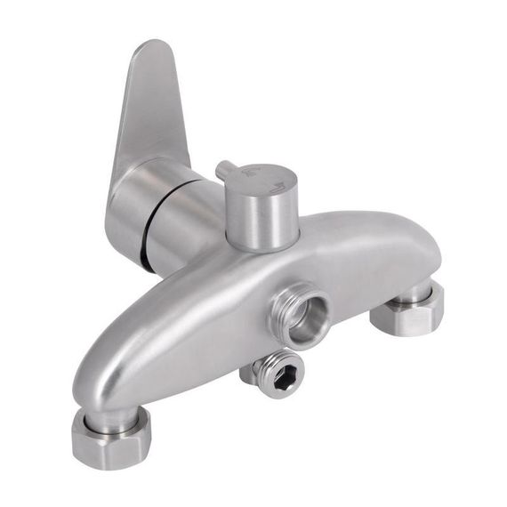 Смеситель для ванны Lidz Vida 005 с поворотным изливом (c душевым гарнитуром) (k35) LDVID005NKS38087 Nickel | Зображення 3