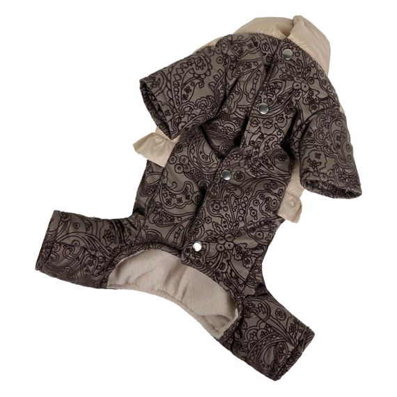 Зимовий комбінезон для дівчаток рюша візерунки шоколад AD-22 | Зображення 1