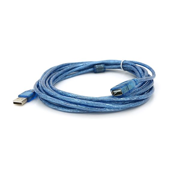Удлинитель USB 2.0 AM/AF,5.0m,1 феррит,прозрачный синий Q100 | Зображення 1