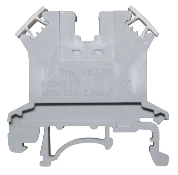 Клемма КНГ-UK2.5 32А 0.2-2.5мм2 серая винтовая наборная на DIN-рейку без маркера без крышки Ny95505462 | Зображення 1