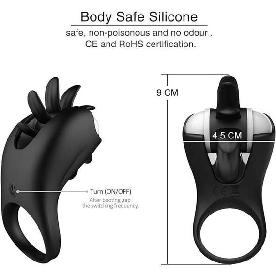 Виброкольцо с ротацией для стимуляции клитора 20 режимов Фуксия | Зображення 3