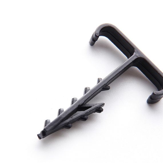 Дюбель-ёлочка двойная (12х5) для плоских проводов черный (пач 100шт) APRO | Зображення 2