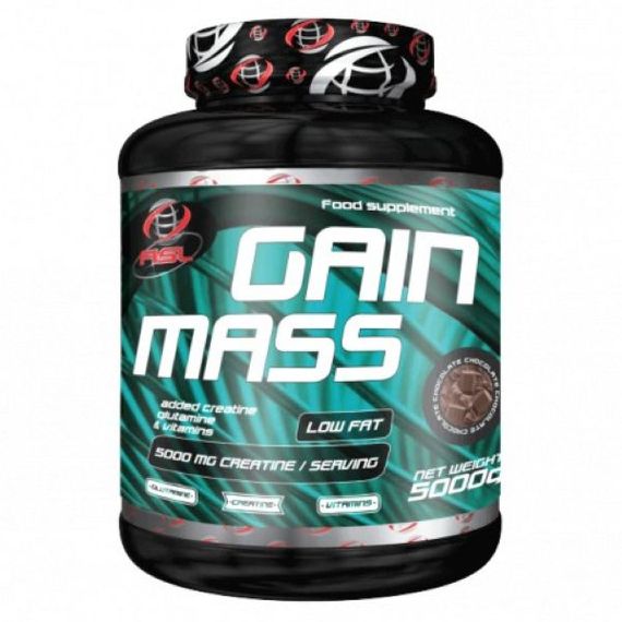Гейнер AllSports Labs Gain Mass 5 kg chocolate (18% protein Vitamines, creatine, glutamine added)