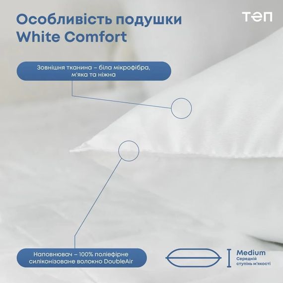 Подушка ТЕП White comfort 3-02830_00000 50х70 см белая | Зображення 1