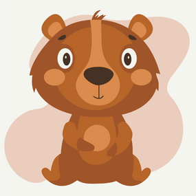 Роспись на холсте "Мишка" MBS023  Brushme 20х20 см