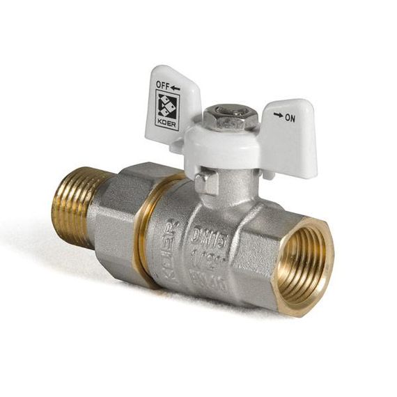 Кран с американкой 1/2" (Koer KR.227.W) белый (KR0015) | Зображення 1