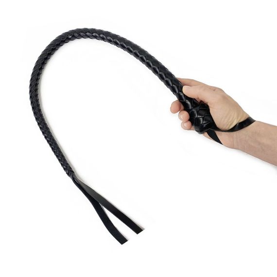 Кнут гибкий Снейк из натуральной кожи Art of Sex - Whip Snake 80 см, Чорний | Зображення 5