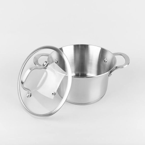 Каструля Maestro MR-3505-20, 2.5 л, 20 см, з нержавіючої сталі з кришкою, для всіх типів плит | Зображення 2