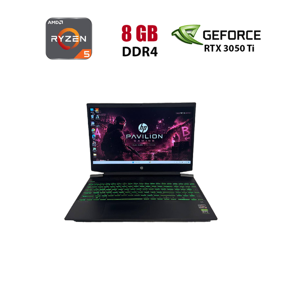 Игровой ноутбук Б-класс HP Pavilion Gaming 15-ec2000ua / 15.6" (1920x1080) IPS / AMD Ryzen 5 5600H (6 (12) ядер по 3.3 - 4.2 GHz) / 8 GB DDR4 / 512 GB SSD / nVidia GeForce RTX 3050 Ti, 4 GB GDDR6, 128-bit / WebCam б/у