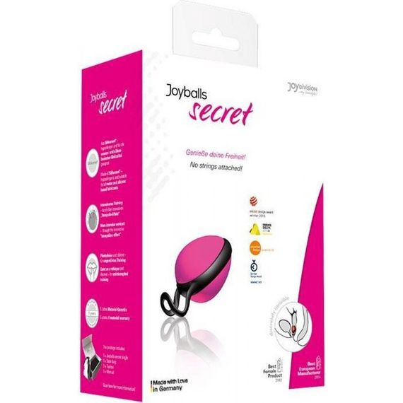 Вагінальна кулька JOY Division, рожево-чорна, 3.7 см sexstyle | Зображення 2