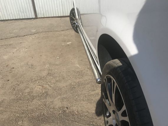 Боковые трубы (2 шт, нерж) 70мм, Короткая база для Volkswagen T5 Transporter 2003-2010 гг | Зображення 2