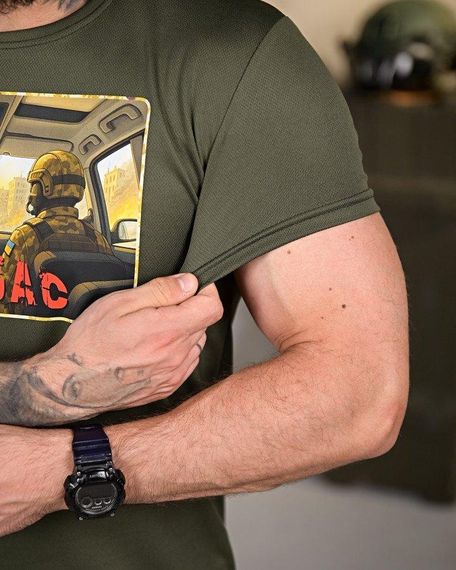 Тактична вологовідвідна футболка Донбас олива ПП4666 | Зображення 3