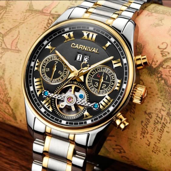 Годинник чоловічий Carnival Sappfire Silver у фірм. шкіряній коробочці