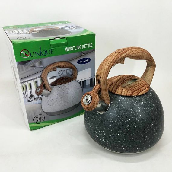 Чайник для газових плит Unique UN-5306 2,7 л | Металеві чайники | Гарний чайник ET-889 зі свистком | Зображення 1