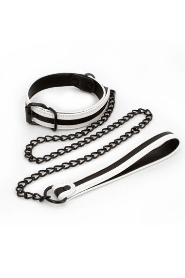 Нашийник з повідцем NS Novelties GLO Bondage Collar And Leash Green світяться в темряві Sex Aura