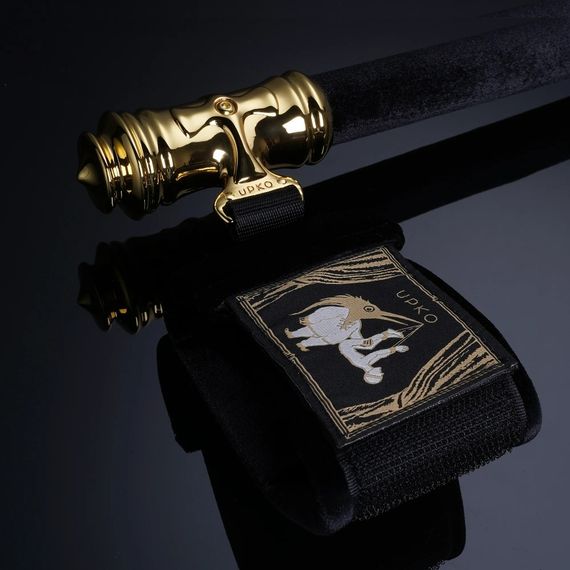 Розпірка для зап'ясток або щиколоток з нашийником і затискачами на соски з дзвіночками UPKO, чорна | Зображення 4