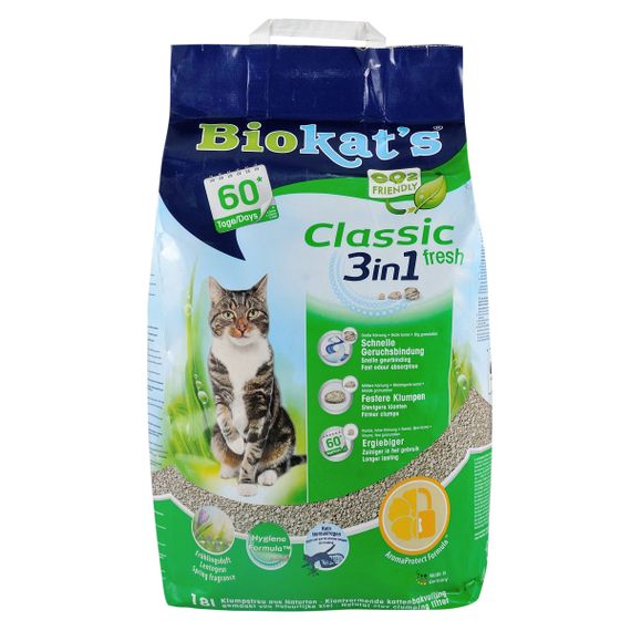 Бентонітовий наповнювач Biokat's Classic 3in1 Fresh з ароматом свіжоскошеної трави 18 л