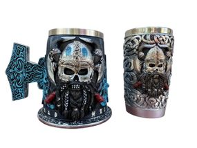 Подарунковий набір Кухоль і Склянка 3D Бородастий Вікінг Молот Тора