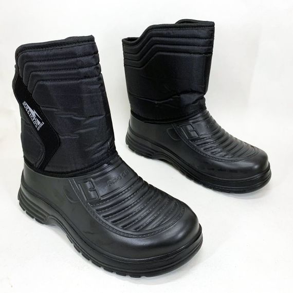 Чоботи чоловічі чорні утеплені 42р 26см Гумові чоботи короткі рибальські | Зображення 2