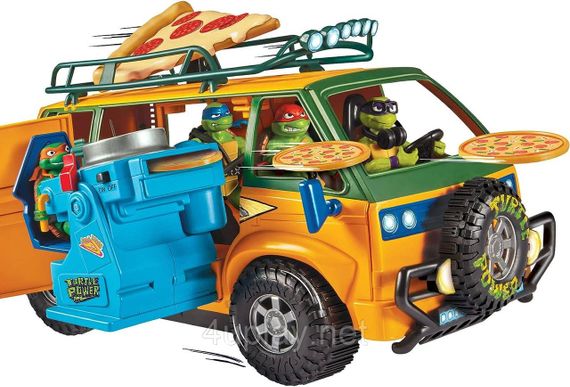 Черепашки-ніндзя Бойова машина Фургон доставки піци Оригінал TMNT Pizza Fire Delivery Van стріляє піцою | Зображення 2