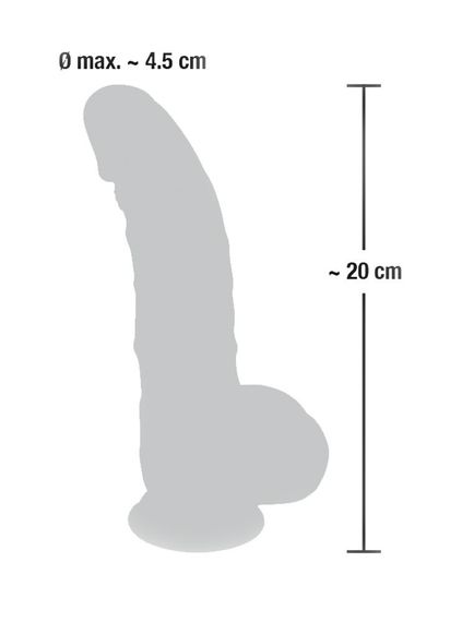 Реалістичний Фалоімітатор із присоскою Medical Silicone Dildo L 20mm Sex Aura | Зображення 7