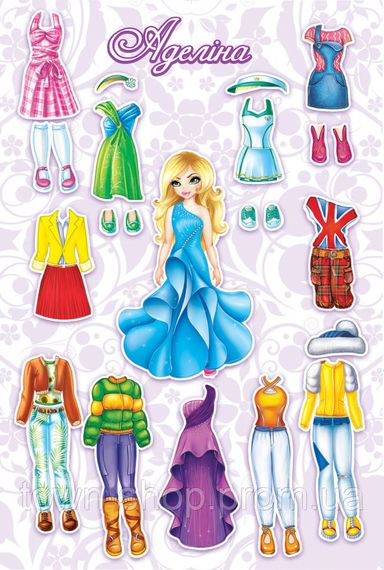 Настольная игра «Одень куклу. Аделина» 800132 на магнитах | Зображення 1