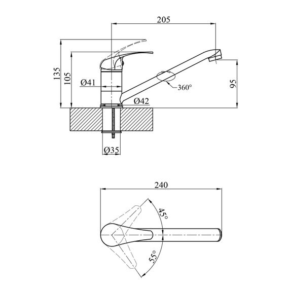 Змішувач для кухні Agua Leon-C030 (CV012078) | Зображення 1