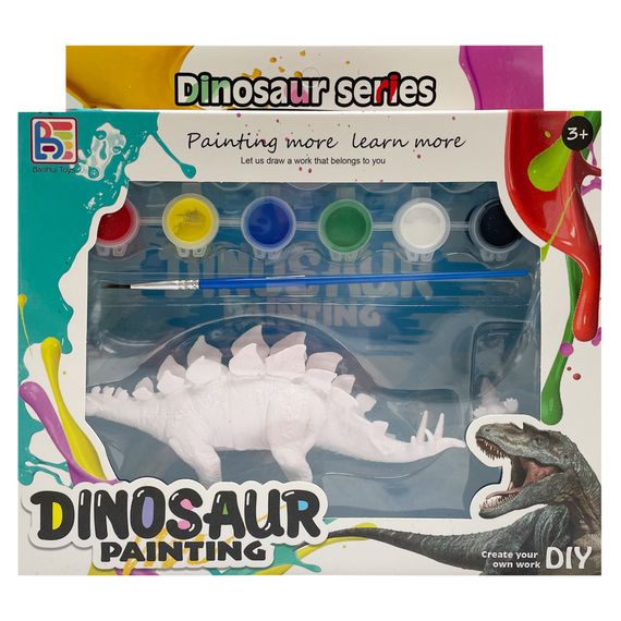 Набор для творчества Гипсовая раскраска "Dinosaur" T55-2(Dinosaur2) 2 фигурки, краски 6 цветов