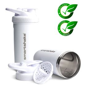 Шейкер спортивний SmartShake металевий Reforce Stainless Steel 30oz/900ml White (Original)