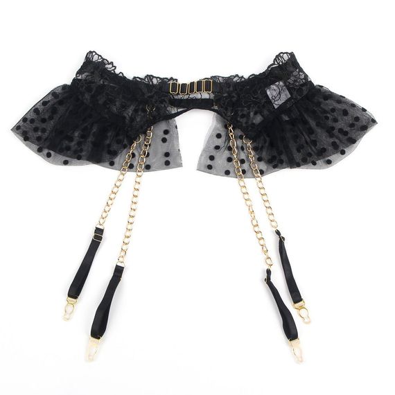 Комплект черного сексуального кружевного белья Star Night с поясом для чулок, M (без коробки) sexstyle | Зображення 6