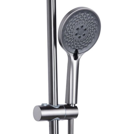 Душевая система универсальная Qtap Vlasta New на три потребителя (с изливом) QTVLA111GMB45651 Gunmetal Black PVD | Зображення 4