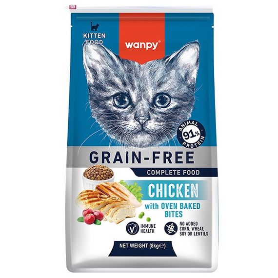 Сухий корм з куркою для кошенят Wanpy Kitten GF Chicken, 8 кг