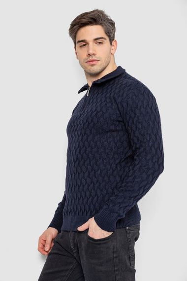Светр чоловічий однотонний, колір темно-синій, 161R905 | Зображення 2