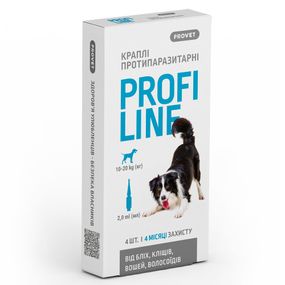Краплі від бліх, кліщів та вошей Provet Profiline для собак 10-20 кг 4 піп