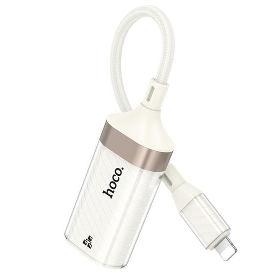 Перехідник Hoco UA41A Crystal Lightning to RJ45 100 Mbs (0.15m) Apricot | Зображення 1