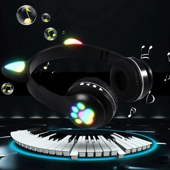 Блютуз навушники з вушками Cat VZV 23M | Бездротові навушники зі вушками, що світяться | з SP-296 котячими вушками | Зображення 5