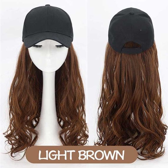 Парик кепка с волнистыми волосами 60 см Шатенка