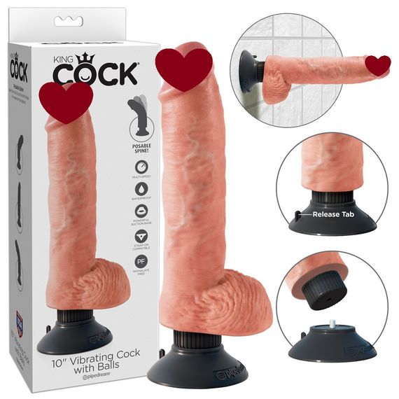 Вібратор із мошонкою на знімній присосці Sex Aura