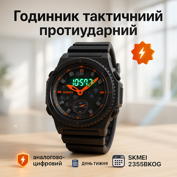 Водонепроницаемые наручные электронные часы для мужчин SKMEI 2355BKOG, Полевые часы для армии DX-78