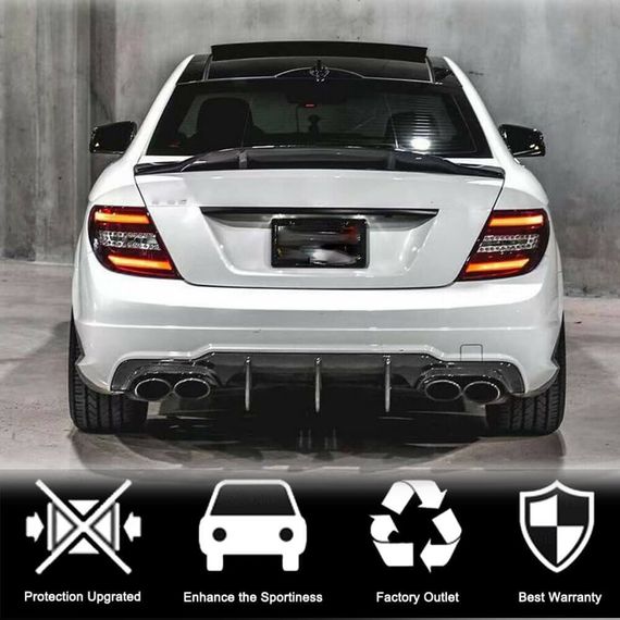 Дифузор заднього бампера V2 (для AMG SD/Coupe 2012-2014, Карбон) для Mercedes C-class W204 рр | Зображення 1