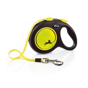 Повідець-рулетка Flexi New Neon для собак, зі стрічкою, розмір L 5 м/25 кг (жовтий)
